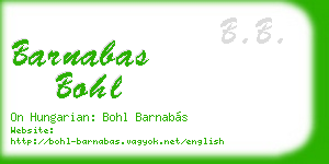 barnabas bohl business card